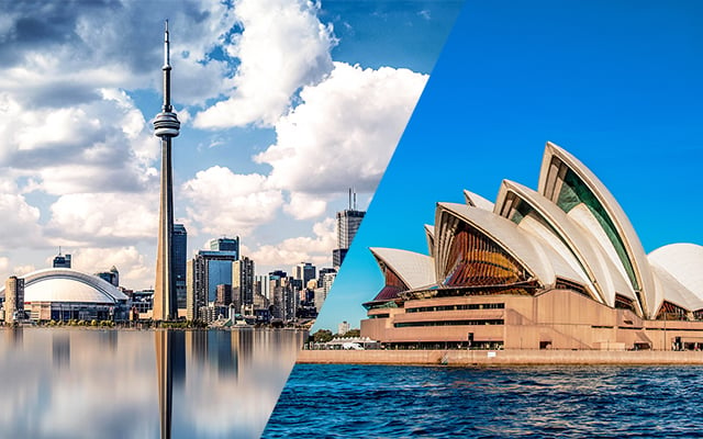 australia vs canada tourism